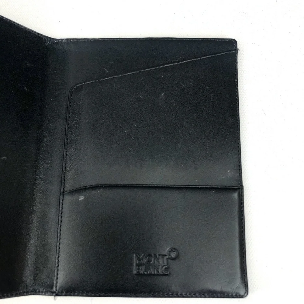 Mont Blanc Black Classic Leather Passport Holder